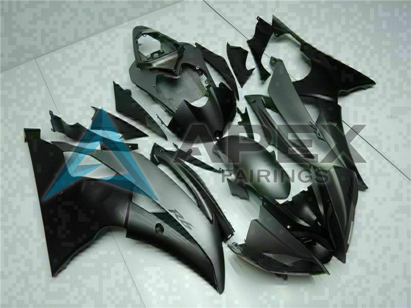 Grey Matte Black - Yamaha R6 / YZF-R6 (2008-2016) ABS Fairings | Apex Fairings — view 3