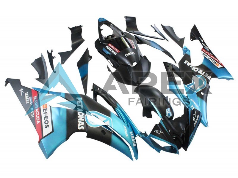 Light Blue Matte Black Petronas ENEOS - Yamaha R6 / YZF-R6 (2008-2016) ABS Fairings | Apex Fairings — view 2
