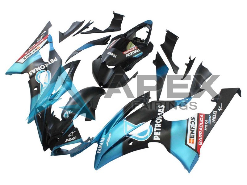 Light Blue Matte Black Petronas ENEOS - Yamaha R6 / YZF-R6 (2008-2016) ABS Fairings | Apex Fairings — view 3