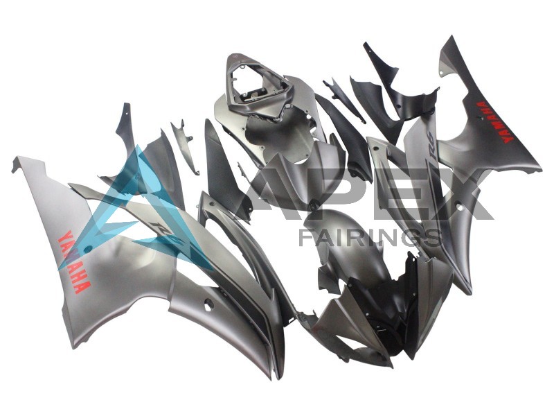 Matte Grey Red Decals - Yamaha R6 / YZF-R6 (2008-2016) ABS Fairings | Apex Fairings — view 3