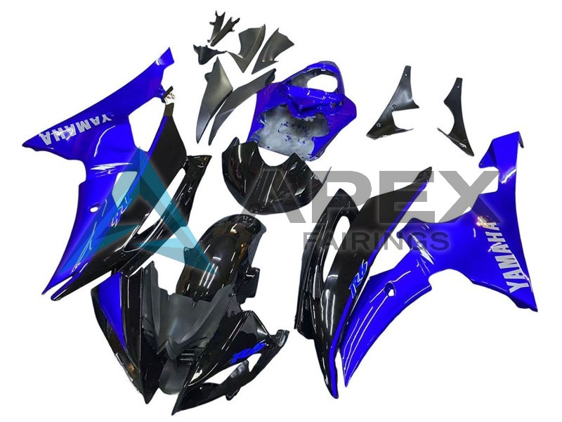 Blue Glossy Black - Yamaha R6 / YZF-R6 (2008-2016) ABS Fairings | Apex Fairings — view 3