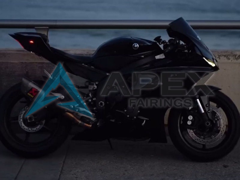 Glossy Black - Yamaha R6 / YZF-R6 (2017-2020) ABS Fairings | Apex Fairings — view 3