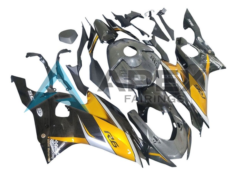Gold Black Carbon Fiber - Yamaha R6 / YZF-R6 (2017-2020) ABS Fairings | Apex Fairings — view 2
