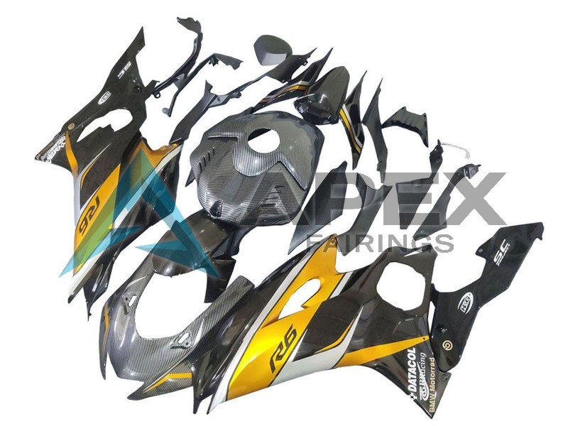 Gold Black Carbon Fiber - Yamaha R6 / YZF-R6 (2017-2020) ABS Fairings | Apex Fairings — view 3