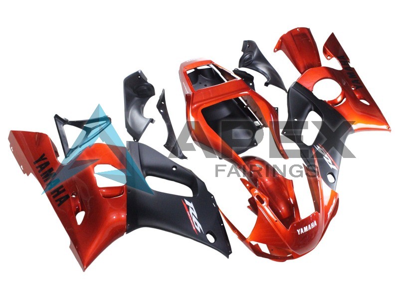 Orange Matte Black - Yamaha R6 / YZF-R6 (1998-2002) ABS Fairings | Apex Fairings — view 4