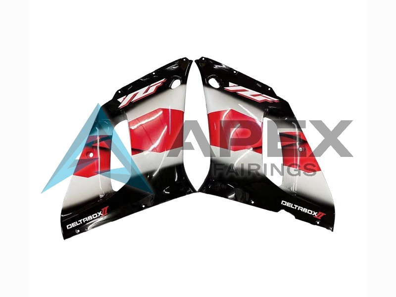 Red White Glossy Black - Yamaha R6 / YZF-R6 (1998-2002) ABS Fairings | Apex Fairings — view 4