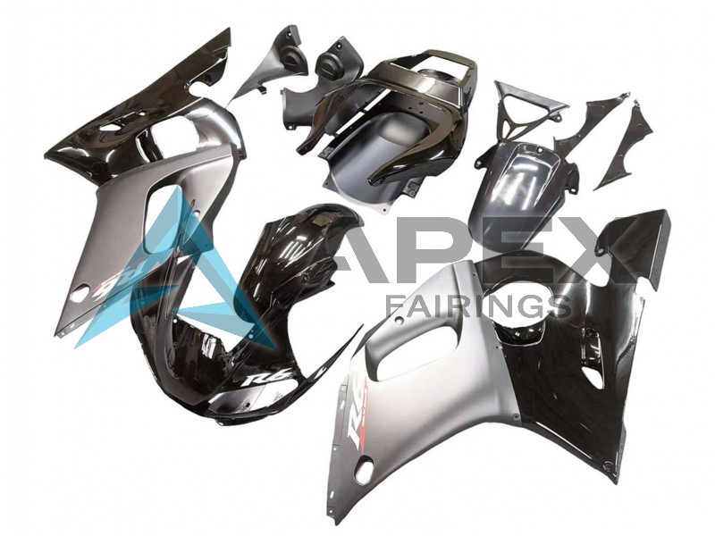 Silver Glossy Black - Yamaha R6 / YZF-R6 (1998-2002) ABS Fairings | Apex Fairings — view 2