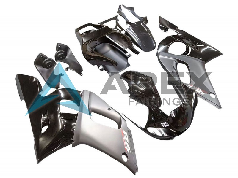 Silver Glossy Black - Yamaha R6 / YZF-R6 (1998-2002) ABS Fairings | Apex Fairings — view 3
