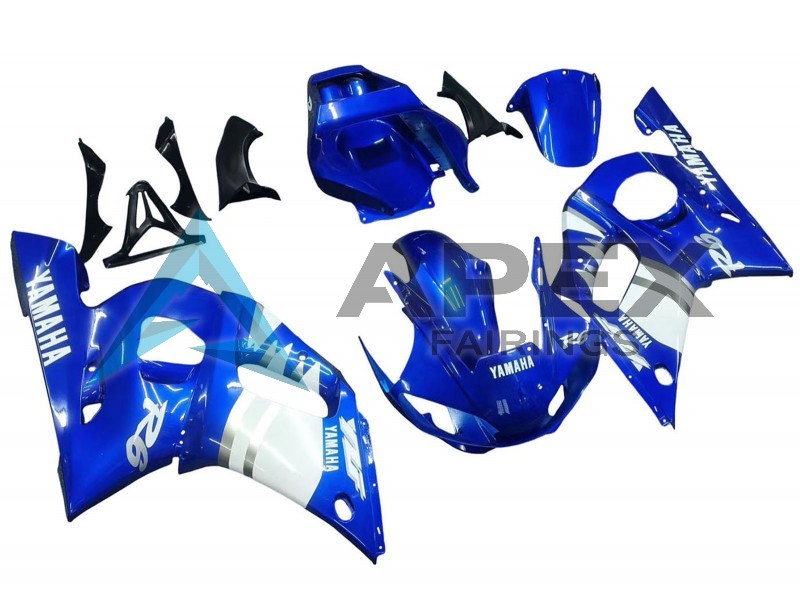 Blue White - Yamaha R6 / YZF-R6 (1998-2002) ABS Fairings | Apex Fairings — view 2