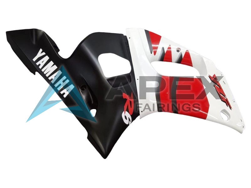 White Red Glossy Black - Yamaha R6 / YZF-R6 (1998-2002) ABS Fairings | Apex Fairings — view 4