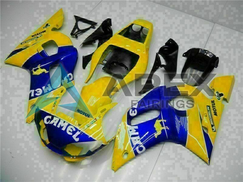 Yellow Blue White Camel Motul - Yamaha R6 / YZF-R6 (1998-2002) ABS Fairings | Apex Fairings — view 2