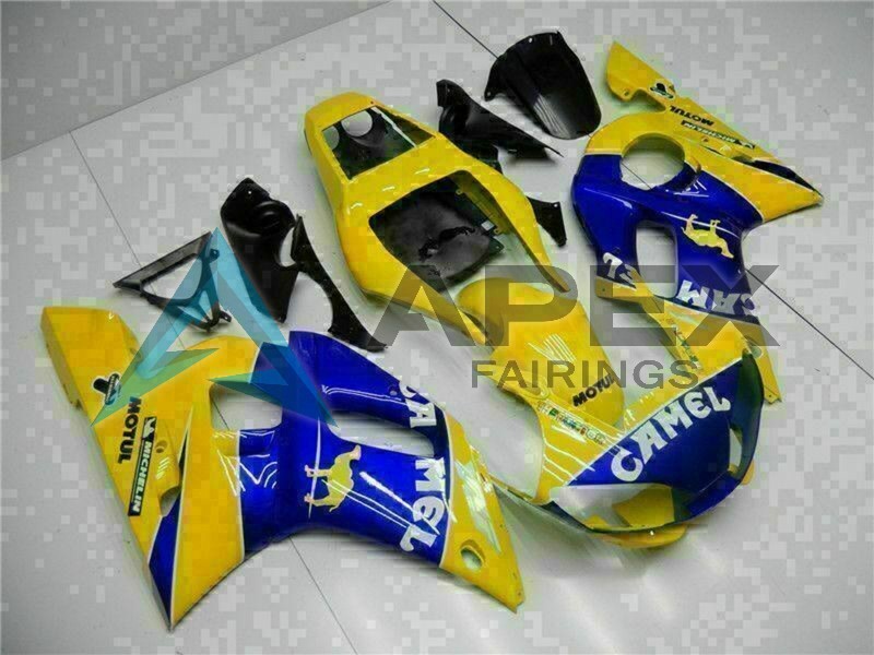 Yellow Blue White Camel Motul - Yamaha R6 / YZF-R6 (1998-2002) ABS Fairings | Apex Fairings — view 3