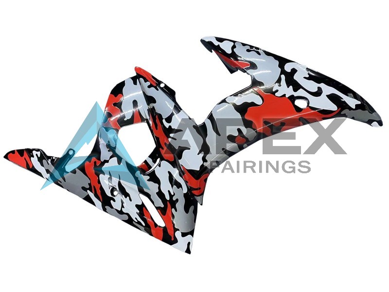 Black Red Grey Camouflage - Yamaha R6S / YZF-R6S (2006-2009) ABS Fairings | Apex Fairings — view 4
