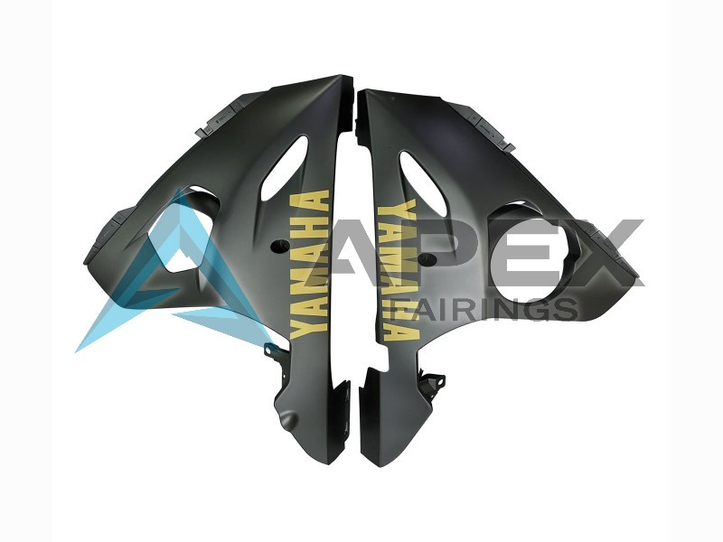 Matte Grey Matte Black Gold Decals - Yamaha R6S / YZF-R6S (2006-2009) ABS Fairings | Apex Fairings — view 4