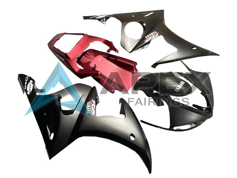 Red Matte Black - Yamaha R6S / YZF-R6S (2006-2009) ABS Fairings | Apex Fairings — view 2