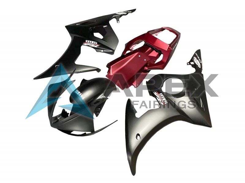 Red Matte Black - Yamaha R6S / YZF-R6S (2006-2009) ABS Fairings | Apex Fairings — view 3