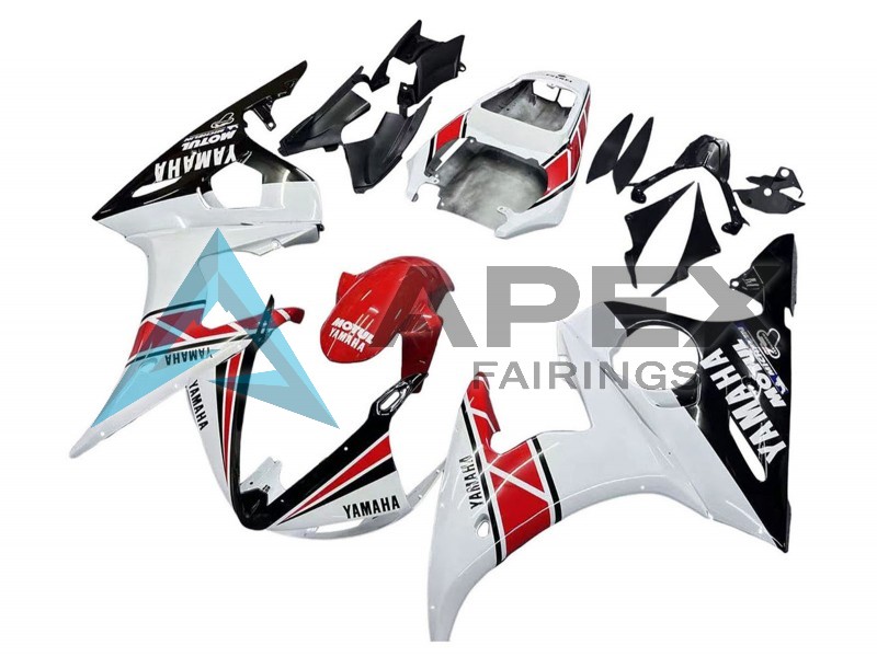 White Red Glossy Black Motul - Yamaha R6S / YZF-R6S (2006-2009) ABS Fairings | Apex Fairings — view 2