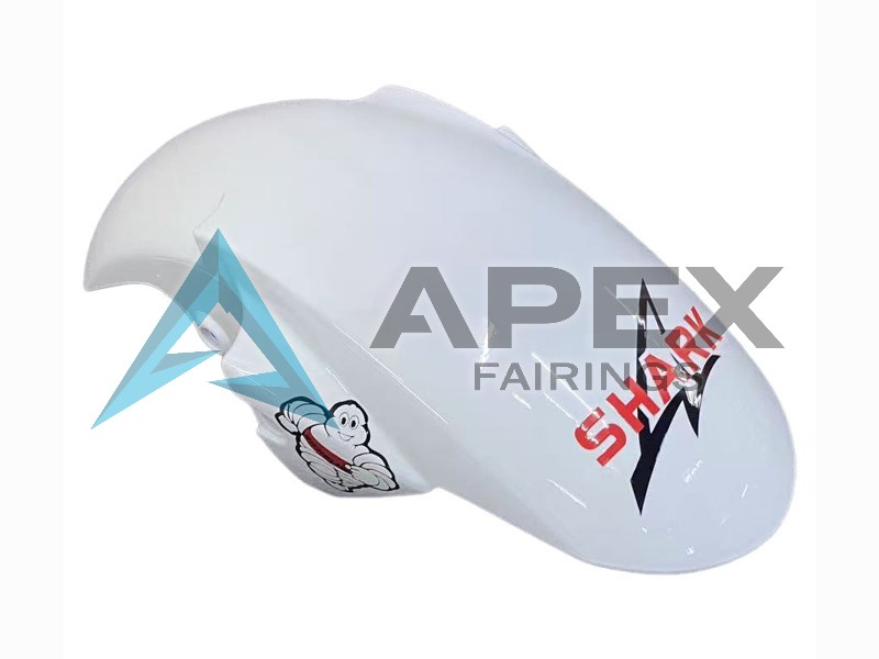 White with Dark Black Flame - Yamaha R6S / YZF-R6S (2006-2009) ABS Fairings | Apex Fairings — view 4