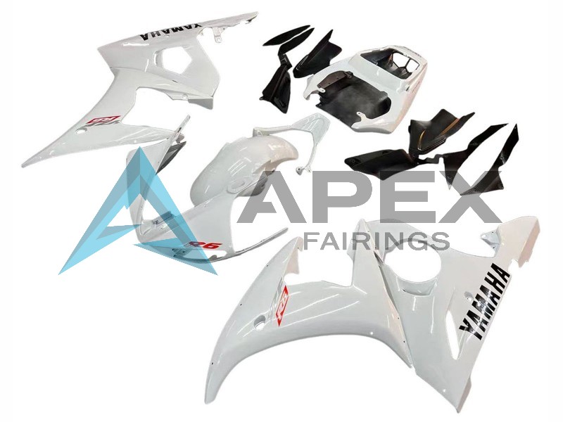 White - Yamaha R6S / YZF-R6S (2006-2009) ABS Fairings | Apex Fairings — view 3