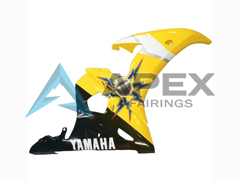 Yellow Red Glossy Black 46 - Yamaha R6S / YZF-R6S (2006-2009) ABS Fairings | Apex Fairings — view 4