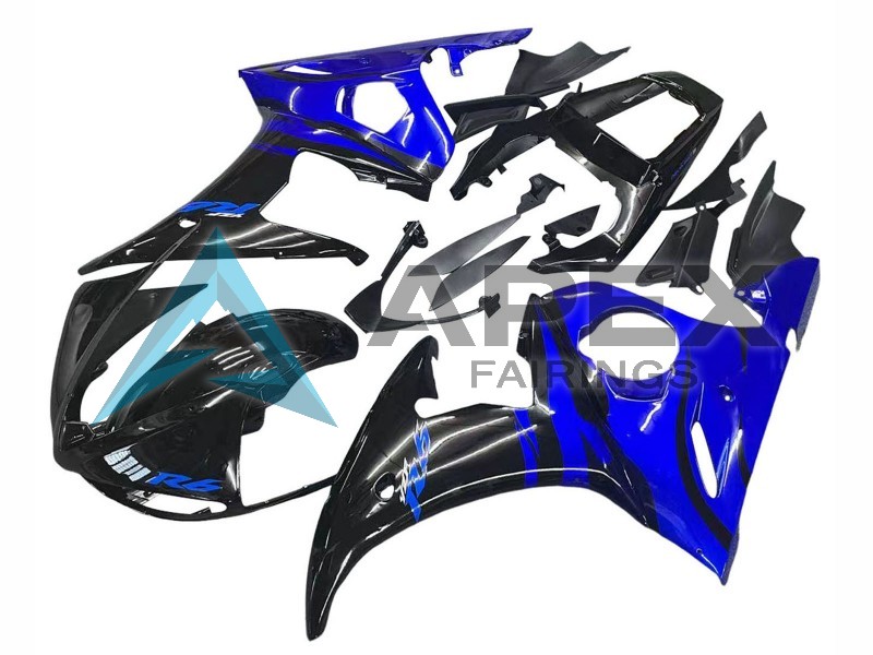 Blue Glossy Black - Yamaha R6S / YZF-R6S (2006-2009) ABS Fairings | Apex Fairings — view 2