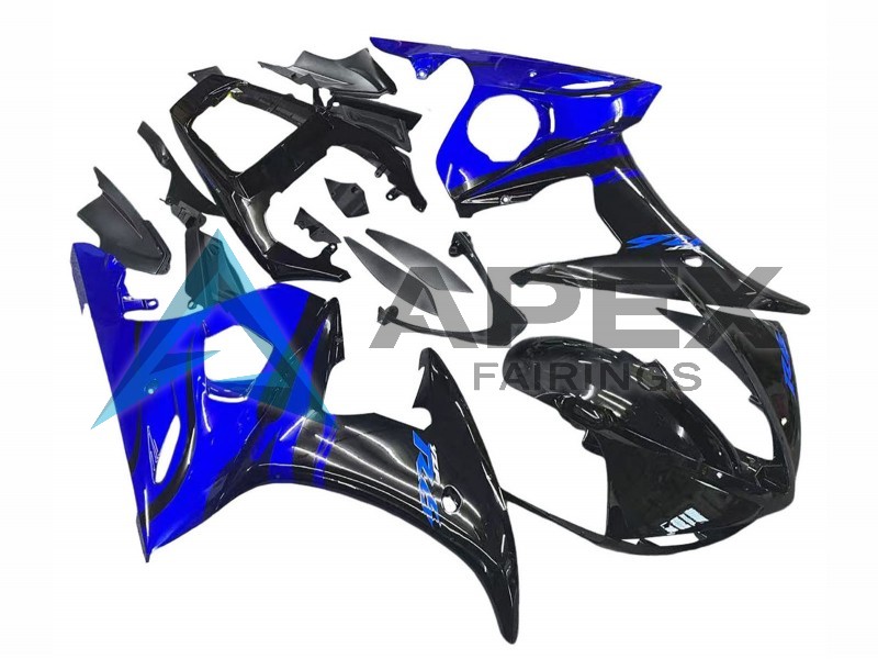 Blue Glossy Black - Yamaha R6S / YZF-R6S (2006-2009) ABS Fairings | Apex Fairings — view 3