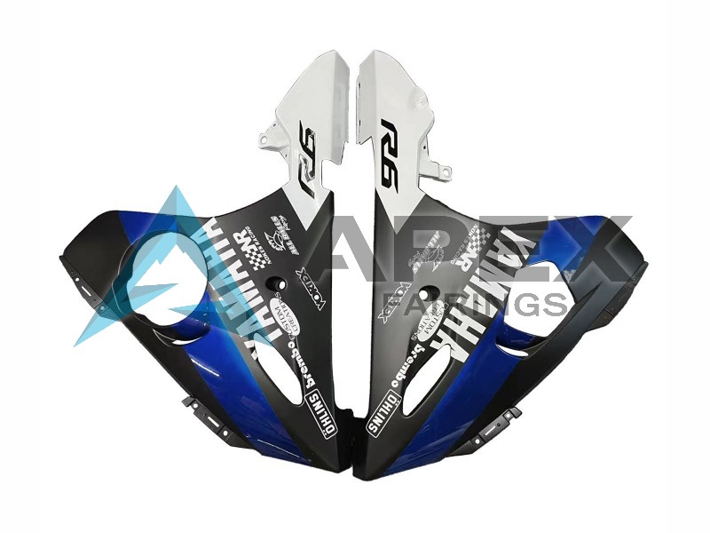 Blue White Glossy Black Yamalube - Yamaha R6S / YZF-R6S (2006-2009) ABS Fairings | Apex Fairings — view 4