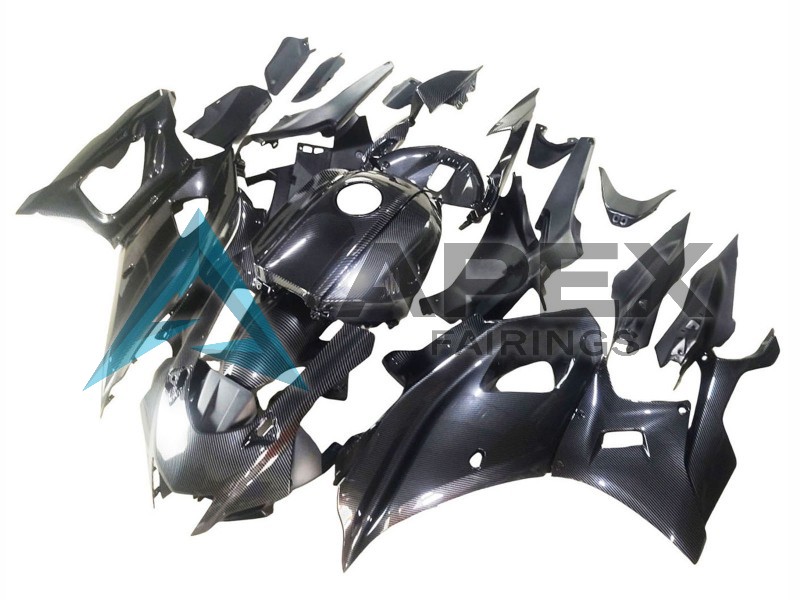 Black Carbon Fiber Carbon Fiber - Yamaha R7 / YZF-R7 (2021-2025) ABS Fairings | Apex Fairings — view 3